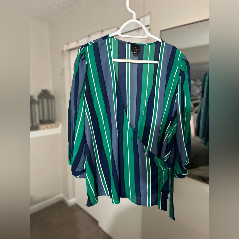 Worthington Women’s Petite XX-Large Tie Front Blouse